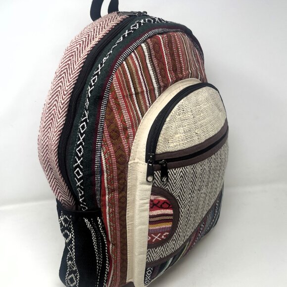 Unisex Himalayan Pure Hemp Large Multi Pocket Backpack with Laptop sleeve main image 4